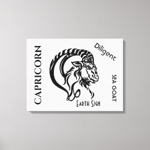 Teken en symbool voor de dierentuin van Capricorn Canvas Afdruk
