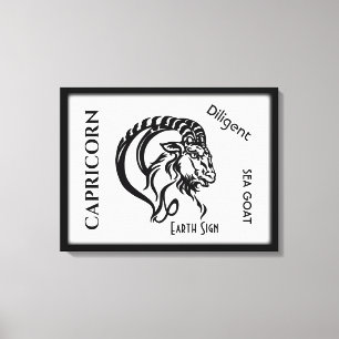 Teken en symbool voor de dierentuin van Capricorn Canvas Afdruk
