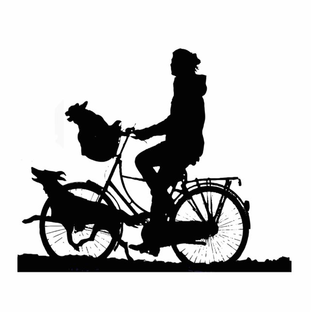 Teken, fiets, fietsen, fietsen, Inspirerend Staand Fotobeeldje (Voorkant)