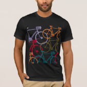 Teken/fiets, kleurrijk t-shirt (Voorkant)