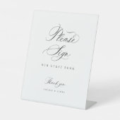 Teken Gastenboek Bruiloft Acryl Pedestal Reclamebord Met Voetstuk (Voorkant)