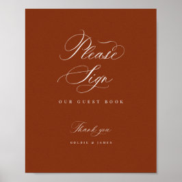 Teken Gastenboek Receptietafel Poster