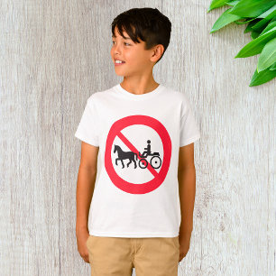 Teken Geen Paarden Getrokken Voertuigen T-shirt