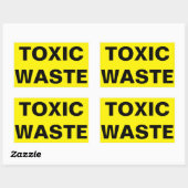 Teken giftig afval rechthoekige sticker (Vel)