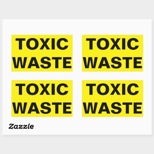 Teken giftig afval rechthoekige sticker (Vel)