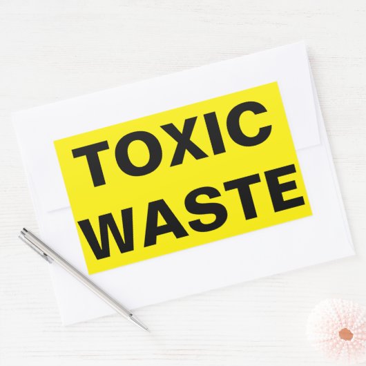 Teken giftig afval rechthoekige sticker (Envelop)