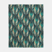 Teken & Goud Art Deco Geometrisch Patroonontwerp Fleece Deken (Voorkant)
