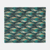 Teken & Goud Art Deco Geometrisch Patroonontwerp Fleece Deken (Voorkant (Horizontaal))