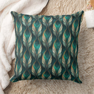 Teken & Goud Art Deco Geometrisch Patroonontwerp Kussen