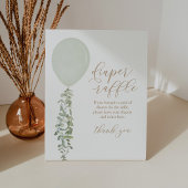 Teken Groene Ballon Baby shower Luier Raffle Teken Reclamebord Met Voetstuk