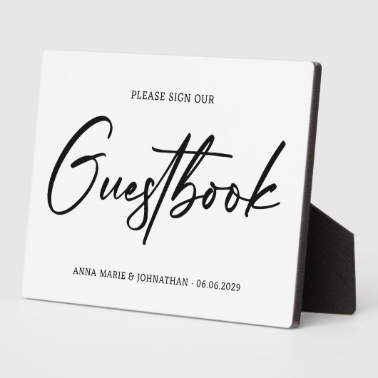 Teken Guestbook Trouwbord Fotoplaat (Zijkant)