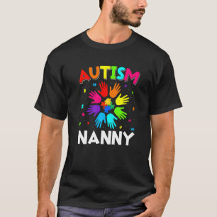 Teken Hand Autisme Bewustzijn Nanny Familie Onders T-shirt