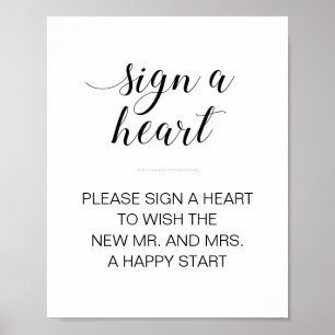 Teken Hart Drop Trouw Gastengastenboek Bord Poster