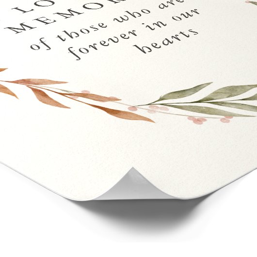 Teken Herinnering Elegante Herfst Krans Bruiloft Poster (Hoek)