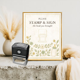 Teken het boek alsjeblieft | Baby shower bouwt een Poster