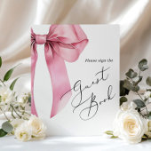 Teken het gastenboek Roze lint script Bruidsjurk Poster