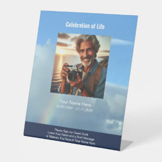 Teken het gastenboek Sokkelbord Reclamebord Met Voetstuk