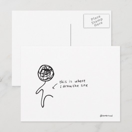 teken het lijnbriefkaart briefkaart (Voorkant / Achterkant)