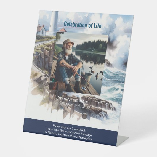 Teken het voetstuk van het gastenboek reclamebord met voetstuk (Voorkant)