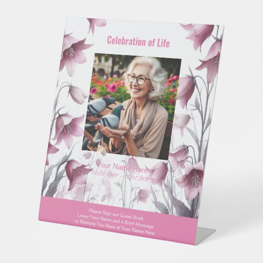 Teken het voetstuk van het gastenboek reclamebord met voetstuk (Voorkant)