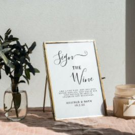 Teken het wijnmijlpaal-gastenboek Huwelijksbord Poster