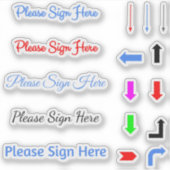 Teken hier pijlen sticker (Voorkant)