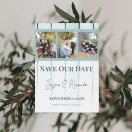 Teken-houten fotocollage Save The Date