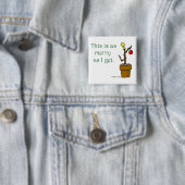 Teken in een kerstmis met een potje vierkante button 5,1 cm (In situ)