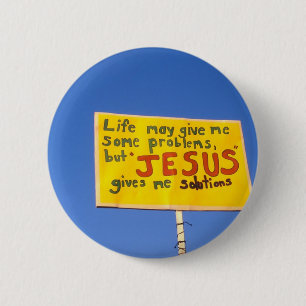 Teken in het Engels op een stok die Jezus me geeft Ronde Button 5,7 Cm