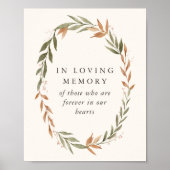 Teken 'In Loving Memory' Elegante Herfst Krans Bru Poster (Voorkant)