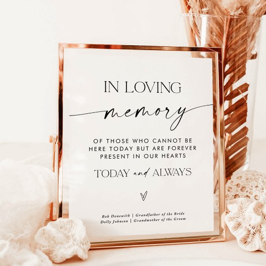 Teken in Loving Memory | Voor altijd in onze harte Poster