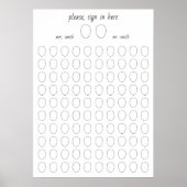 Teken je gezicht Alternatieve bruiloft 100 gastenb Poster (Voorkant)