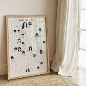 Teken je gezicht Alternatieve bruiloft 100 gastenb Poster