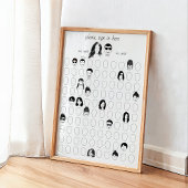 Teken je gezicht Alternatieve bruiloft 100 gastenb Poster