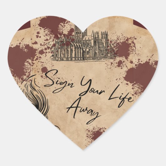 Teken je leven weg hart sticker (Voorkant)