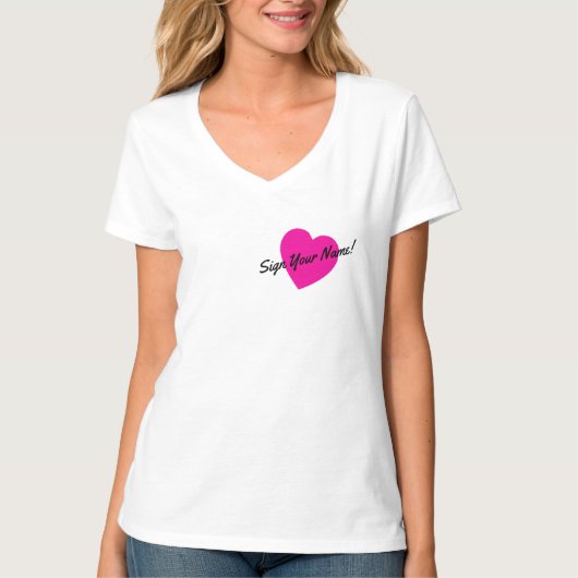 Teken je naam over mijn hart t-shirt (Voorkant)