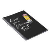 Teken je toekomst – Cute Motiverende Potlood Desig Notitieboek (Rechterzijde)