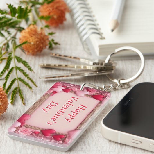 Teken Jouw naam Valentijnsdag Sleutelhanger Gift (Voorkant Rechts)