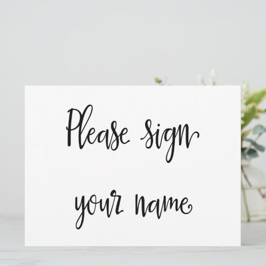 Teken Jouw naam Wedding Guestbook Sign Kaart (Staand voorkant)