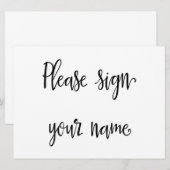 Teken Jouw naam Wedding Guestbook Sign Kaart (Voorkant / Achterkant)