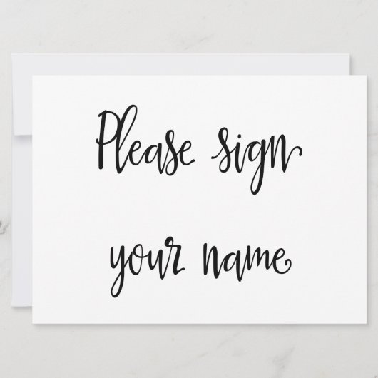Teken Jouw naam Wedding Guestbook Sign Kaart (Voorkant)