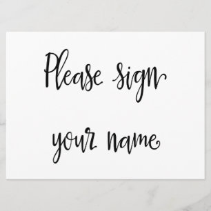 Teken Jouw naam Wedding Guestbook Sign Kaart
