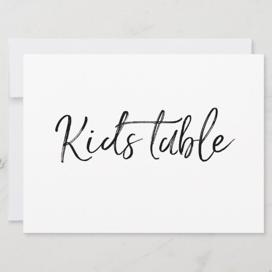 Teken "Kinder tabel" | Stijlvol handschrift (Voorkant)