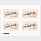  teken koffiemaand rechthoekige sticker (Vel)