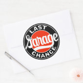  teken Laatste Garage Chance Ronde Sticker (Envelop)
