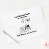 Teken maken en installeren Cartoon Vierkante Sticker (Envelop)