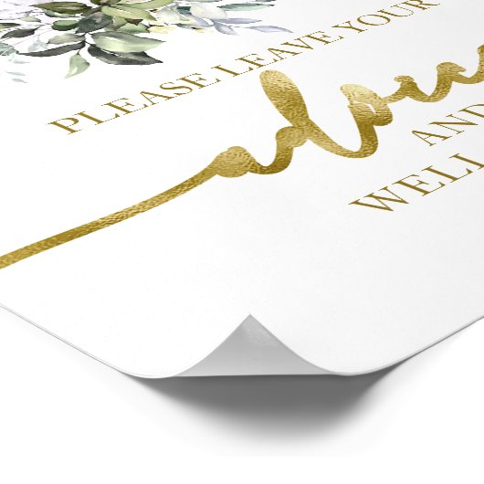 Teken met advies en wensen voor een bruidsuitnodig poster (Hoek)