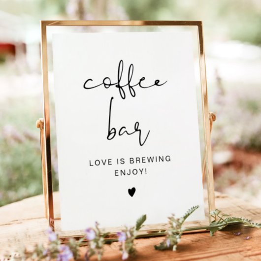 Teken met de bijgewerkte minimalistische koffieboo poster