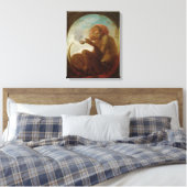 Teken met een aap die een pijp rokt canvas afdruk (Insitu (Slaapkamer))