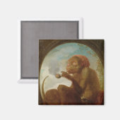 Teken met een aap die een pijp rokt magneet (Voorkant / Achterkant)